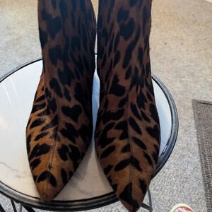SAM EDELMAN HILTY Pointed Genuine  Calf Hair Leopard Print Size 8US 38eur